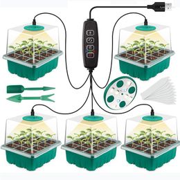 Kweeklampen 21M Full Spectrum Led Licht Zaad Starter Trays Broeikaslamp 12 Gaatje Phytolamp Voor Kamerplanten Ontkiemen