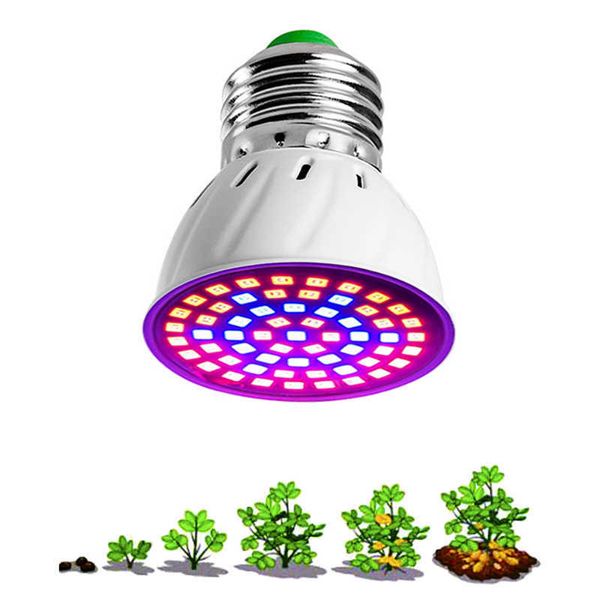 Grow Lights 220V E27 Phyto Lamps Led Full Spectrum Grow Light 60leds Bombilla de cultivo de plantas para invernadero Hidroponía Grow Tent Box Fitolampy P230413