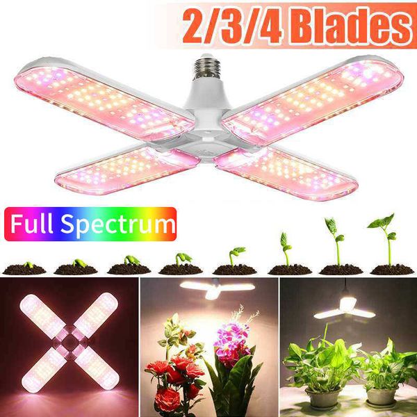 Grow Lights 24/36 / 48W LED plegable Grow Light Full Spectrum E27 Planta plegable Growing Light Phytolamp Bulb para plantas de interior Plántulas de flores P230413
