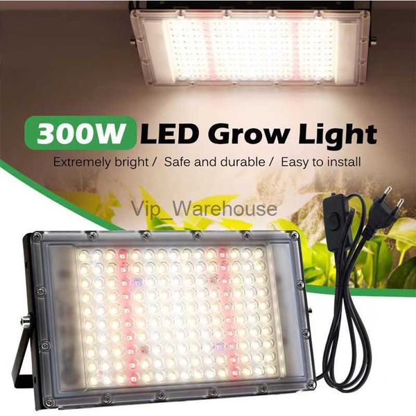 Luces de cultivo 50W 100W 300W 220V Reflector LED para exteriores Lámpara de crecimiento de plantas LED de espectro completo Proyector LED Proyector Farola Luz de crecimiento LED YQ230926