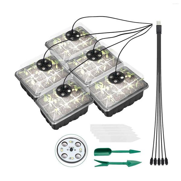 Grow Lights 5PCS Semis Plateaux Seed Starter Plant Flower Box Propagation Pour Le Jardinage Commencer La Germination