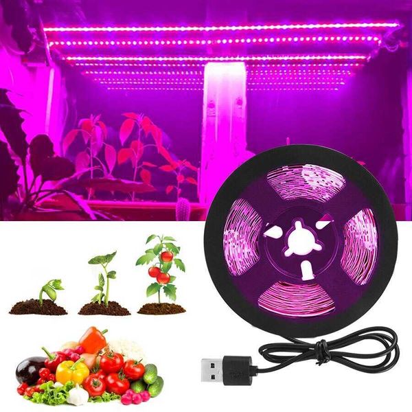 Grow Lights DC 5V USB LED Grow Light Full Spectrum 2m 3m Plant Light Grow LED Strip Phyto Lampe Légume Fleur Semis Grow Tent P230413