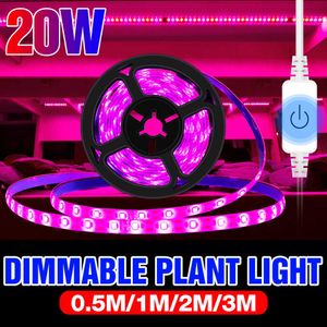 Grow Lights Dimmable LED GrowLight Strip Full Spectrum USB Phyto Lamp Hydroponic Plant Growth Light Serre Seed Flower LED Backlight P230413