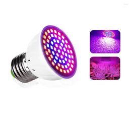 Luces de cultivo E27 220V LED taza de planta 80 cuentas lámpara de crecimiento bombilla interior espectro completo para lámparas de cultivo hidropónico de flores