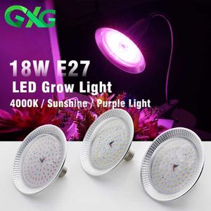 Grow Lights E27 LED élèvent la lumière 100-265V 18W ampoule de plante avec 4m fil/clip de support lampe Plyto à spectre complet pour plantes graines hydroponique YQ230926