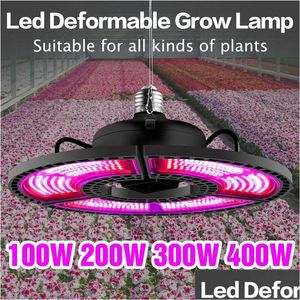 Cultivez des lumières E27 LED plantes légères 100W 200W 300W 400W FL spectre AC 85-265V Phyto lampe éclairage de croissance de puce LED intérieure serre Dhzlq