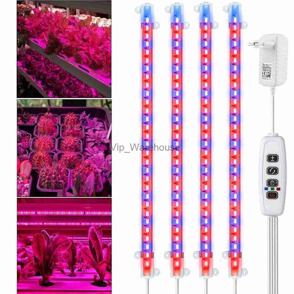 Lampes de culture Bande lumineuse de culture avec minuterie 3/9/12H pour plantes d'intérieur Lampe phyto LED à intensité variable Phytolampes Rouge et bleu Prise USB pour semis YQ230927