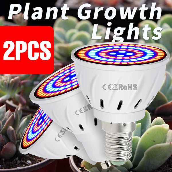 Grow Lights GU10 Phyto Lamps E27 Led Full Spectrum Grow Light MR16 Bombillas Led Plántulas 48 60 80leds B22 Lámpara de cultivo de plantas para invernadero E14 P230413