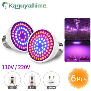 Grow Lights Kaguyahime 6pcs / Lot UV Full Spectrum Grow Bulb LED E27 E14 GU10 Plant Lamp E27 Fitolamp Phyto Hydroponic Growth Light P230413