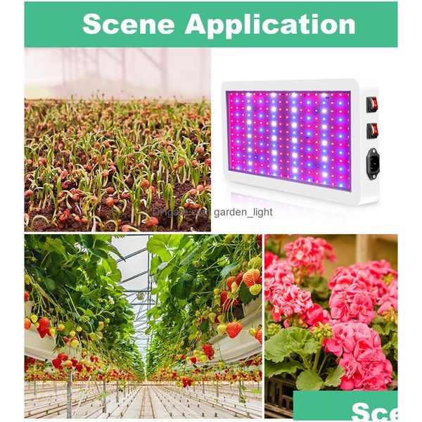 Grow Lights Led Grow Light 1000W 2000W Phytolamp 2835 Leds Chip Phyto Growth Lamp 85265V Fl Spectrum Plant Lighting para interior Drop Dhkxj