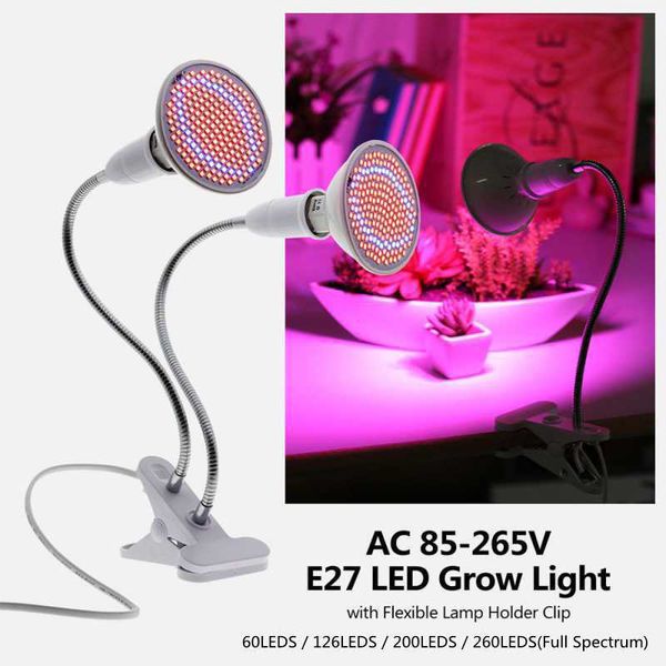 Grow Lights LED Grow Light 60 126 200 260Leds E27 110V 220V Phyto Lamp Full Spectrum LED Grow Light E27 Lámparas de cultivo LED para plantas P230413