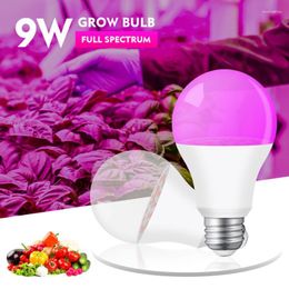 Kweeklichten LED -gloeilamp Volledig spectrum 9W E27 Groeiende lampen voor binnenhydroponische bloemen planten groeilamp