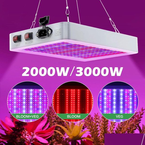 Cultivez des lumières LED Light Smd 2835 LED Chip Lampe de croissance étanche Phytolamp 85- 265V Éclairage des plantes à spectre FL pour les plantes d'intérieur Drop D Dhbtn