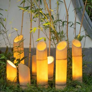 Lampes de culture LED solaires, imperméables, décoration extérieure, Villa, jardin, parc, Simulation de paysage en bambou