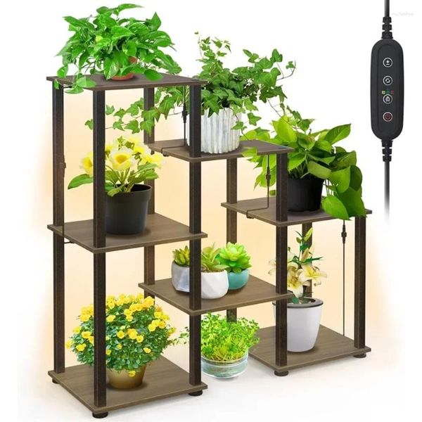 Grow Lights Lism bstrip Indoor Plant Stand avec léger 3 niveaux 7 étagère en pot Dimmable 2ft 40W