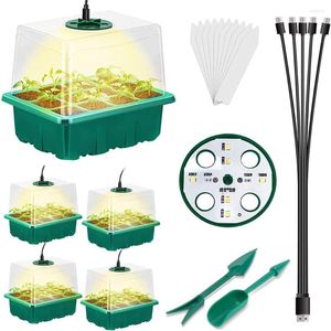 Kweeklichten zaadstartlade met licht5pcs kit verstelbare helderheid vochtigheid voor indoor groeiende germinatine