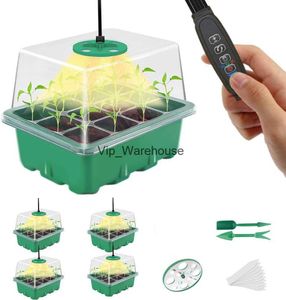 Grow Lights Seed Starter Trays with Grow Light Seeding Starter Kits with Humidity Domes Cover Indoor Gardening Plant Germination Trays YQ230926 YQ230926