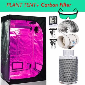 GROEP LICHTEN TENT ROOM Complete Kit Hydroponic Growing System 1000W LED GROW LICHT Koolstoffilter Combo Multiple Size Dark Room