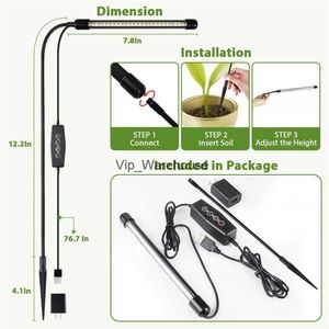 Kweeklampen USB-kweeklamp Phytolamp voor planten Volledig spectrum Dimbaar 4/8/12 uur Timer Fitolamp Verlichting Thuis Bloemzaailing Clip Phyto-lamp YQ230926 YQ230926