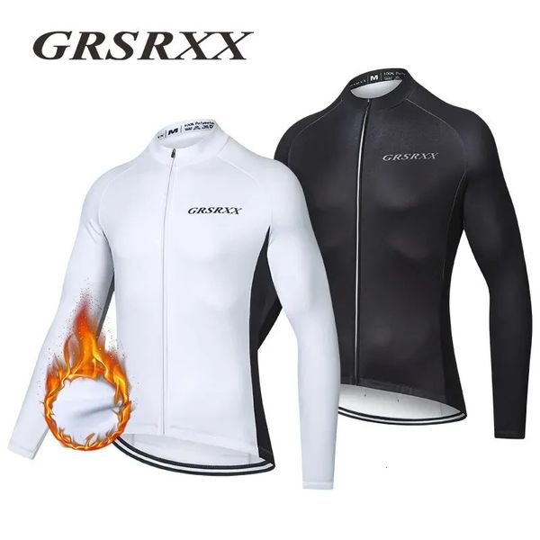 GRSRXX Cycling Jerseys Men Long Manche à manches longues Hiver Mtb Road Bike Riding Houstable Bicycle Sportswear 231227