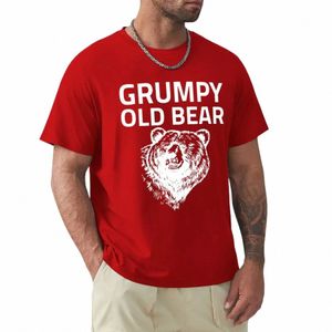 Grumpy Old Bear T-Shirt vintage uni vêtements d'été hommes t-shirts graphiques drôle N46l #