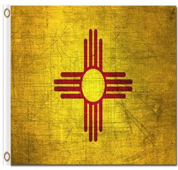 GRUNG STYLE NEWMEXICO State Retro Style Flags America State Nation Official Flags Office With Grommets 100D Polyester Custom Flags3803890