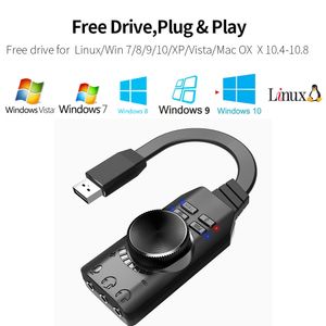 GS3 7.1 canal Sound Card USB Audio Interface Convertisseur Card externe CARDE ADAPTATEUR STÉRÉO pour le jeu d'ordinateur portable PC ordinateur