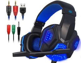 GS400 Stereo Gaming Headset voor Xbox One PS4 PC Surround Sound Overar Gaming Hoofdtelefoon met MIC -ruisonderdrukking LED -lichten HEA101993333