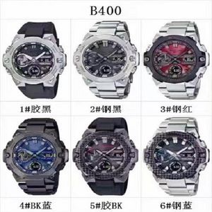 GST-B400 Men's Sports Quartz Digital Watch Volledig functie Roestvrij staal Hoogwaardige waterdichte World Time279O