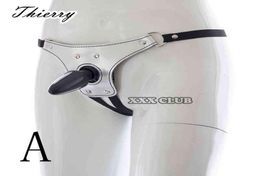 Gstrings Thierry Crotchless Brass Strap on Dildo Harness Lesbian Strapon Gstring Sex Toys for Women Men Open Open Awear G1567961