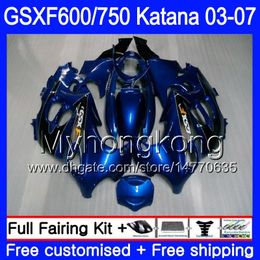 GSX600F voor SUZUKI GSXF 600 750 GSXF600 2003 2004 2005 2006 2007 293HM.21 GSXF-750 KATANA GSXF750 Fabriek Blauw Hot 03 04 05 06 07 Valerijen