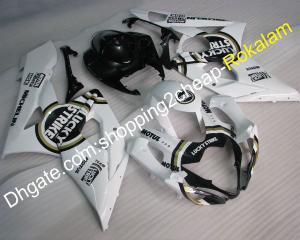 GSXR 05 06 K5 ABS Motocycles de carénage pour GSXR1000 2005 2006 Black White Sport Moto Catériel de la carrosserie (moulage par injection)