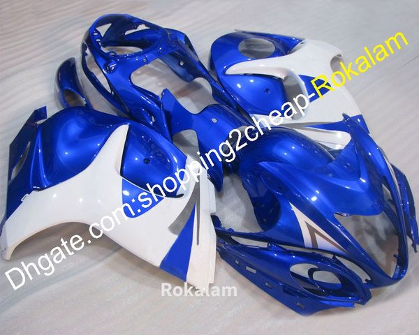 Carenados GSXR 1300 para Suzuki GSXR1300 GSX-1300 Hayabusa 2008 2009 2010 2011 2012 2013 2014 2015 2016 Carenado blanco azul (moldeo por inyección)