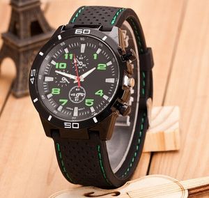 Cool Touring hommes montres Quartz sport montres homme Silicone bracelet de montre bracelet militaire horloge hommes cadeaux de noël