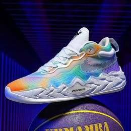 GT Run basketbalschoenen Die geverfde witte regenboog gevecht laarzen Designer schoenen luchtkussend duurzame sportschoenen 36-45