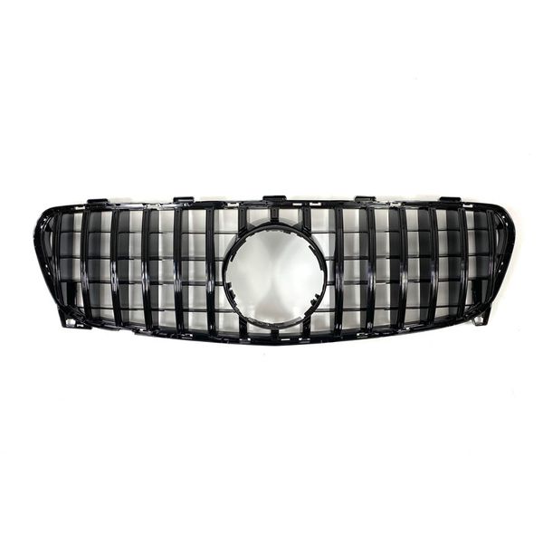 Accessoires de voiture de Style GT Grilles de pare-chocs avant en argent ABS Grille de maille de rein noir pour b-enz GLA X156 1 pièce