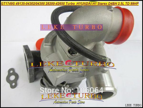 Turbocompresor GT1749S 49135-04300 49135-04302 49135 04300 28200-42650 28200 42650 para Hyundai H1 Starex D4BH 2.5L TD 99HP