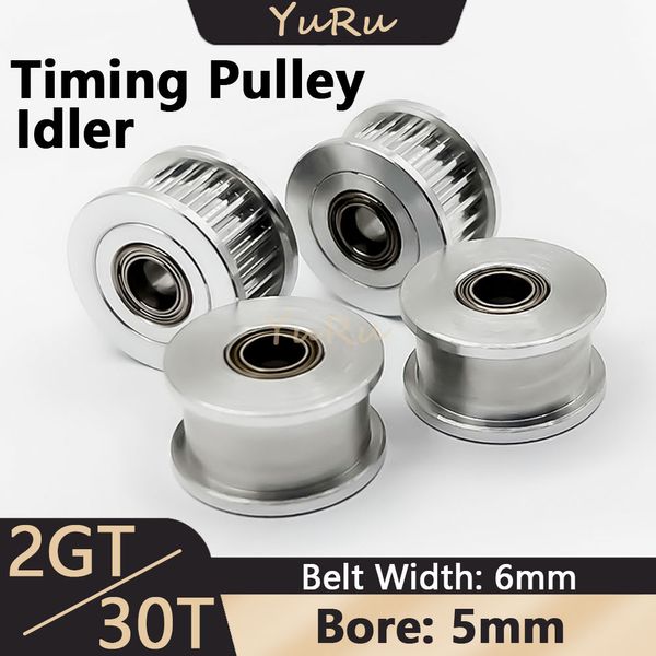 GT2 2M 30TEETH TIMING PULLEY SLATING 5MM 2GT 30T Largeur de courroie 6 mm roue de tension H type Idler Synchrones 3D Imprimante Pièces