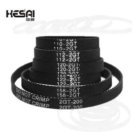 GT2 Fermer Loop Timing Belt Rubber 2GT 6MM 3D Pières d'imprimantes 110 112 122 158 200 280 300 400 610 852 MM