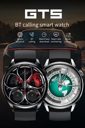 GT5 HD 1,28 pantalla esfera redonda multideportes Fitness Tracker NFC BT llamada Android reloj inteligente para hombres y mujeres reloj inteligente