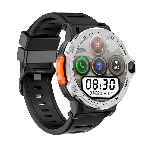 Bandes mondiales GPS 64 Go Smartwatch 4G Android Montres intelligentes avec Wifi et carte SIM Appel 128 Go 8 MP Caméras HD Pression artérielle Oxygène Fréquence cardiaque BT Whatsapp FB Gsm/Wcdma/Lte