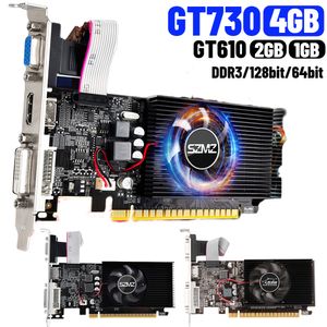 GT730 4GB DDR3 128BIT / 64BIL BIDE VIDEOTS VIDEO avec HDMI VGA DVI PORT PCI-E2.0 CARTE GRAPHIQUE PC 16X GT610 1 / 2GB GPU CARTES DIFFICATIONS