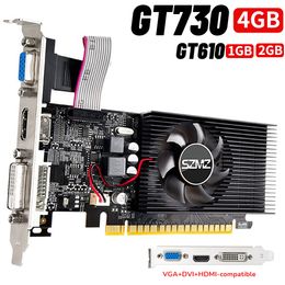 GT730 4GB DDR3 128BIT / 64BIT GRAPHICS CART AVEC HDMI VGA DVI PORT PCI-E2.0 16x Card vidéo informatique GT610 pour Office / Home