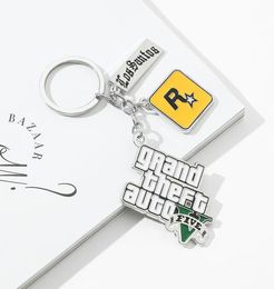 Gta 5 jeu porte-clés Grand Theft Auto 5 porte-clés pour hommes Fans Xbox Pc Rockstar porte-clés bijoux Llaveros2219576