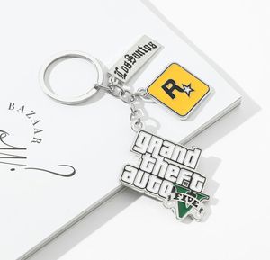 GTA 5 Game Keychain Grand Theft Auto 5 Keychain for Men Fans Xbox PC Rockstar Course Holder Bijoux Llaveros7301894