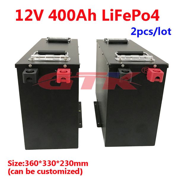 GTK-batería de litio Lifepo4 de 12,8 V, 12V, 400AH, fuente de alimentación para carritos de Golf, inversor de almacenamiento Solar EV, barco + cargador de 20A