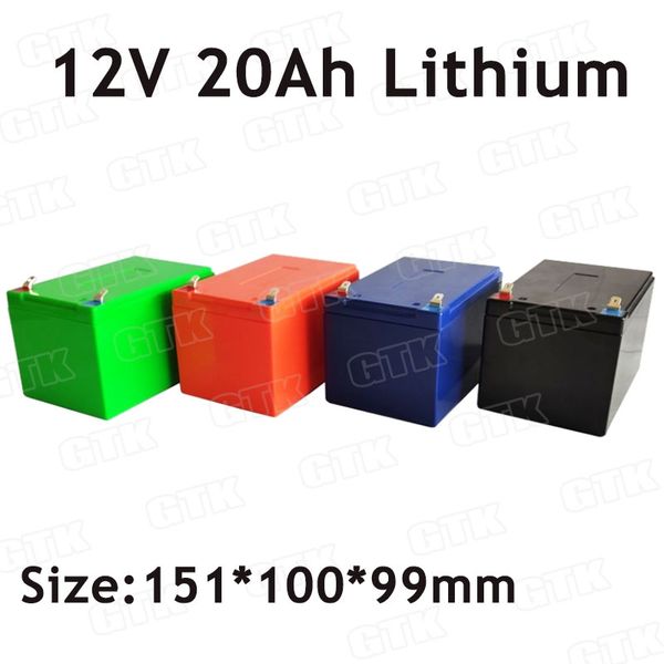 Paquete de batería de iones de litio GTK 12V 20Ah 18650 celdas con BMS para fuente de alimentación portátil al aire libre de 300W + cargador 3A