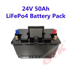 GTK – batterie LiFePo4 Rechargeable 24V 25.6V, 50ah, avec BMS 8S, batterie Lithium fer Phosphate + chargeur pour lampadaire solaire RV