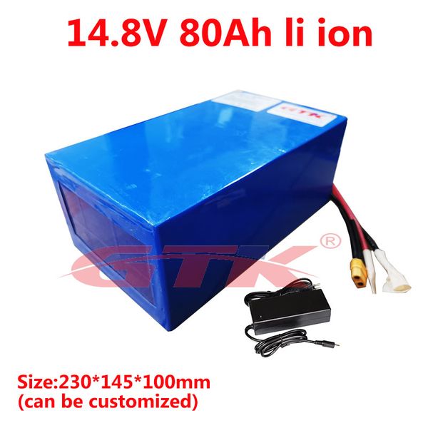 GTK – batterie lithium-ion 4s 14.8V, 80ah, non 3S, 12v, 80ah, pour bateau à poissons, golf, chariot, lampe solor + chargeur 16.8v 10a