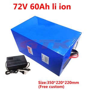 GTK Hoge Capaciteit 72V 80AH 60AH LI-ion Lithiumbatterij voor 7000W Scooter Fiets Elektrische Fiets Driewieler Motorhome + 10A-oplader